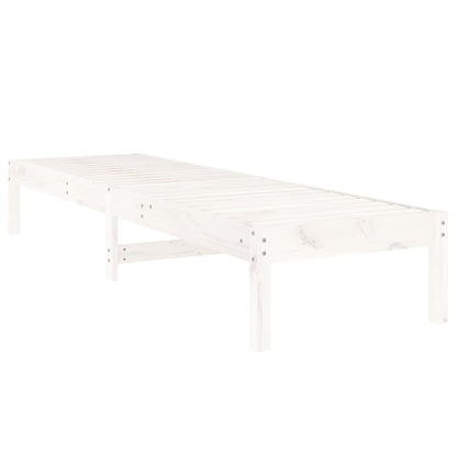 Solid Pine Wood Sun Loungers, 2-Piece, White, 199.5x60x74 cm
