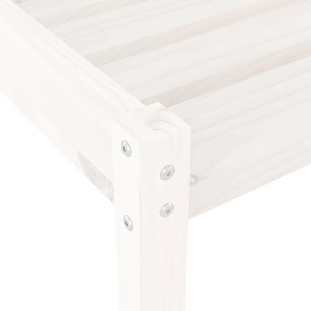 Solid Pine Wood Sun Loungers, 2-Piece, White, 199.5x60x74 cm