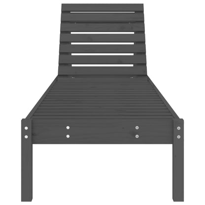 Solid Pine Sun Lounger - Grey, 199.5x60x74 cm