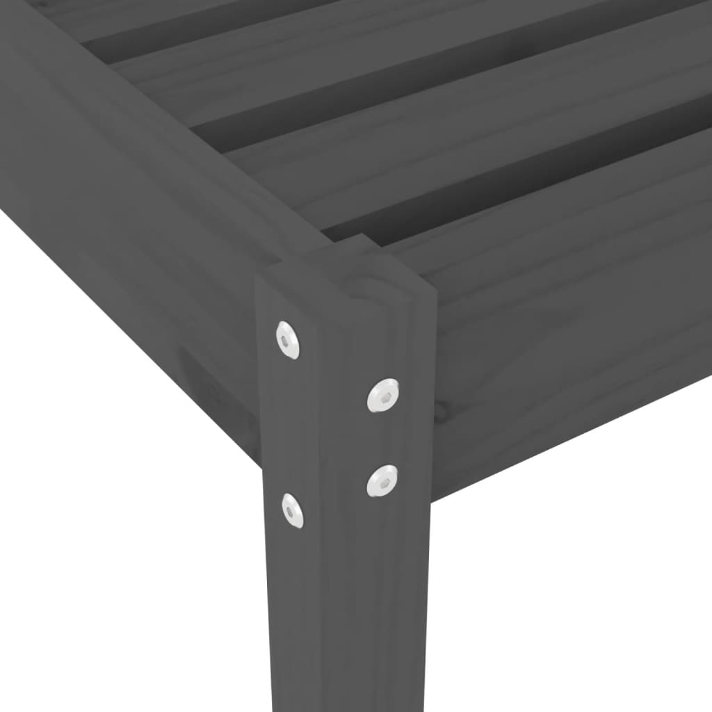 Solid Pine Sun Lounger - Grey, 199.5x60x74 cm