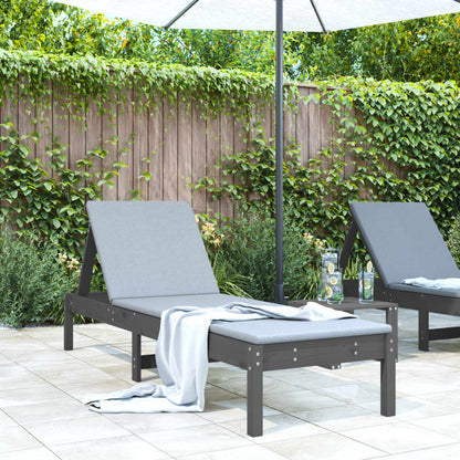 Solid Pine Sun Lounger - Grey, 199.5x60x74 cm
