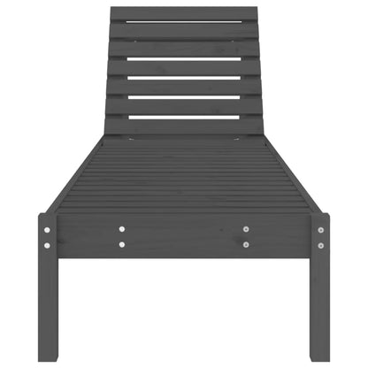 Solid Wood Pine Sun Loungers 2 pcs, Grey, 199.5x60x74 cm