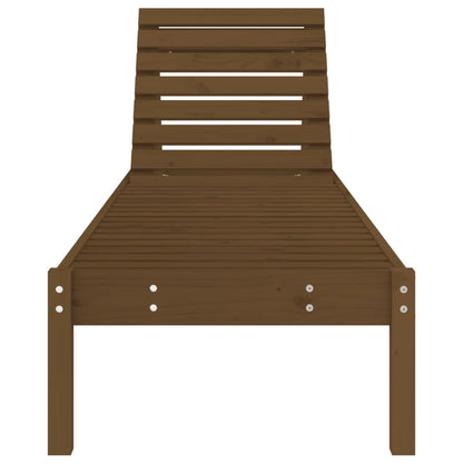 Solid Pine Wood Sun Lounger, Honey Brown, 199.5x60x74 cm