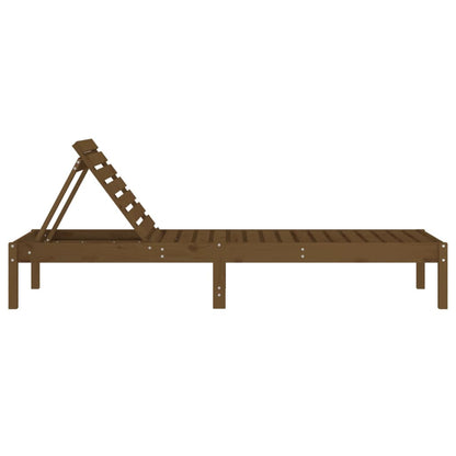 Solid Pine Wood Sun Lounger, Honey Brown, 199.5x60x74 cm