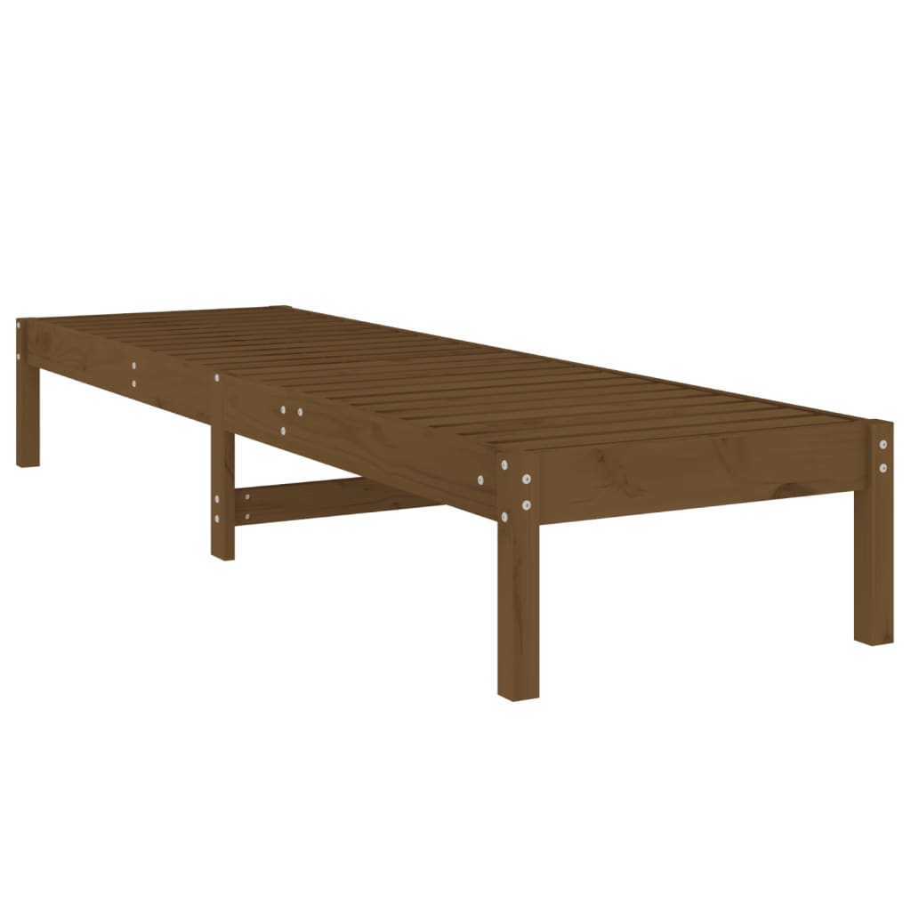 Solid Pine Wood Sun Lounger, Honey Brown, 199.5x60x74 cm