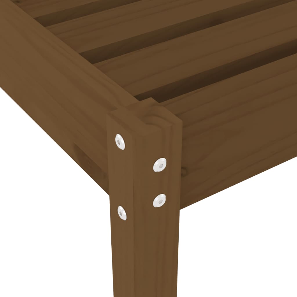 Solid Pine Wood Sun Lounger, Honey Brown, 199.5x60x74 cm
