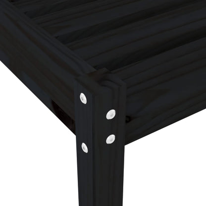 Black Solid Pine Sun Loungers 2pcs, 199.5x60x74 cm