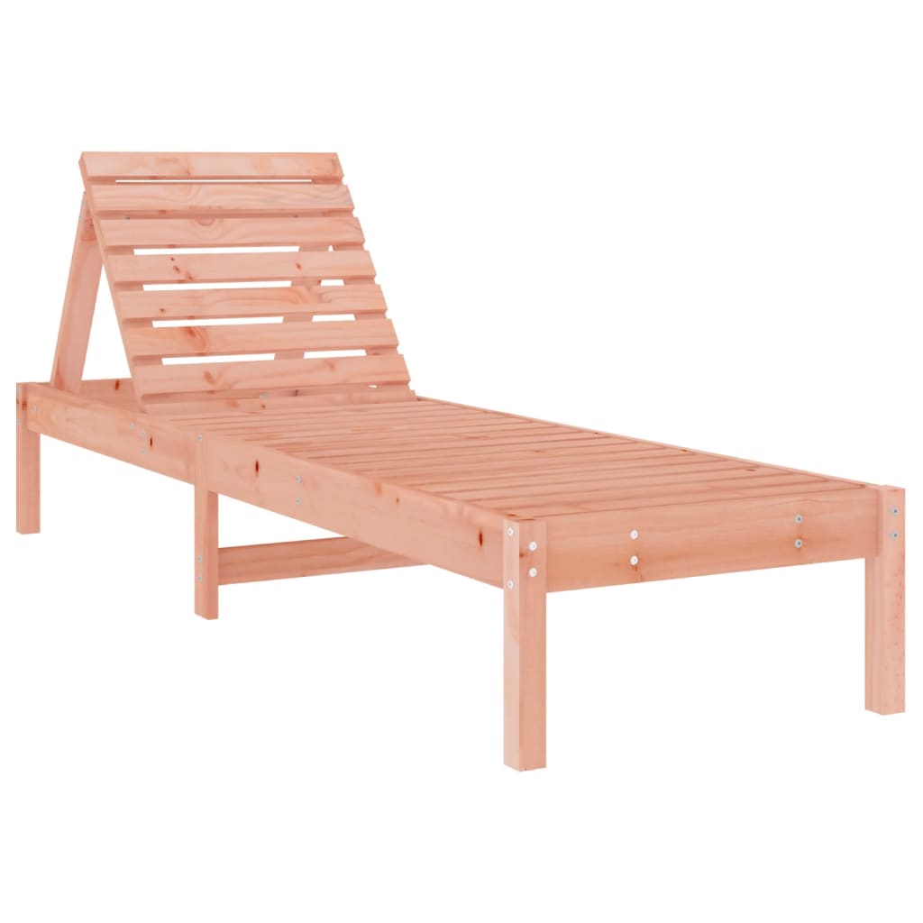 Solid Wood Douglas Sun Lounger - 199.5x60x74 cm Relaxation Chair