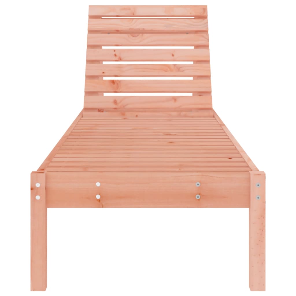 Solid Wood Douglas Sun Lounger - 199.5x60x74 cm Relaxation Chair