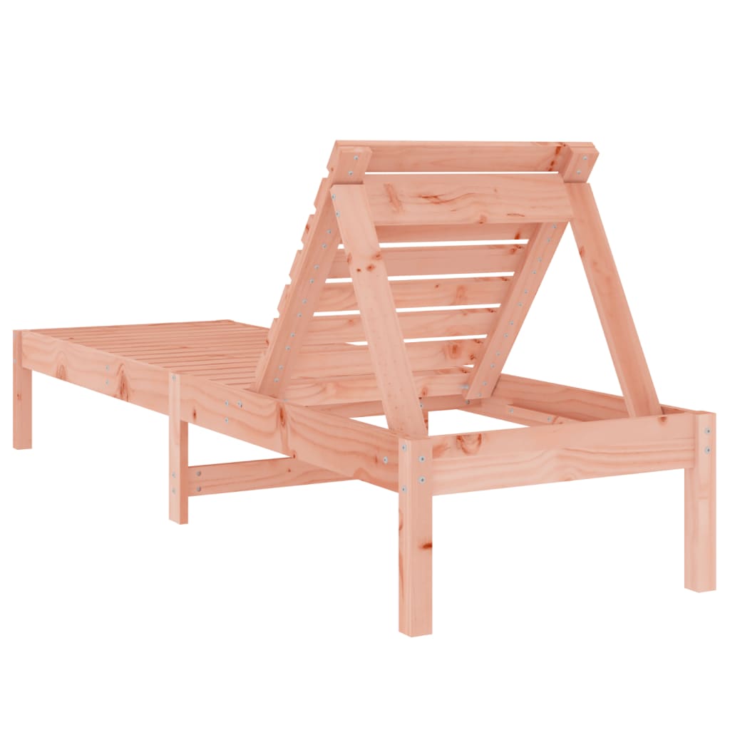 Solid Wood Douglas Sun Lounger - 199.5x60x74 cm Relaxation Chair