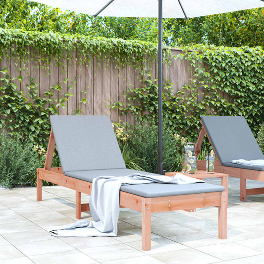 Solid Wood Douglas Sun Lounger - 199.5x60x74 cm Relaxation Chair