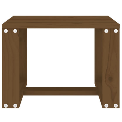 Solid Pine Wood Garden Side Table - Honey Brown, 40x38x28.5 cm