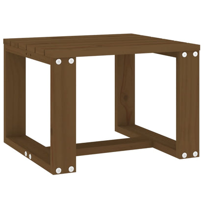 Solid Pine Wood Garden Side Table - Honey Brown, 40x38x28.5 cm