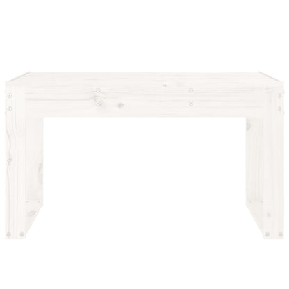 White Solid Wood Pine Garden Bench - 80x38x45 cm