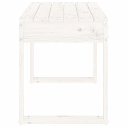 White Solid Wood Pine Garden Bench - 80x38x45 cm