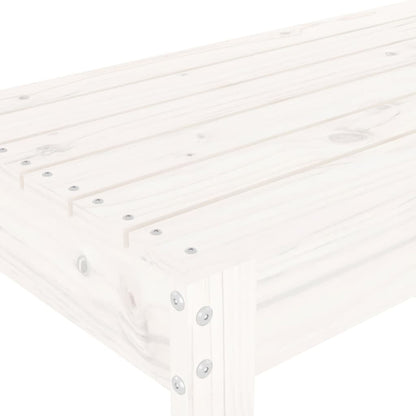 White Solid Wood Pine Garden Bench - 80x38x45 cm