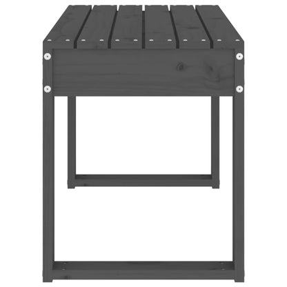 Solid Pine Garden Bench - Grey 80x38x45 cm
