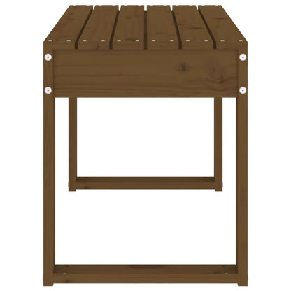 Solid Pine Garden Bench - Honey Brown, 80x38x45 cm