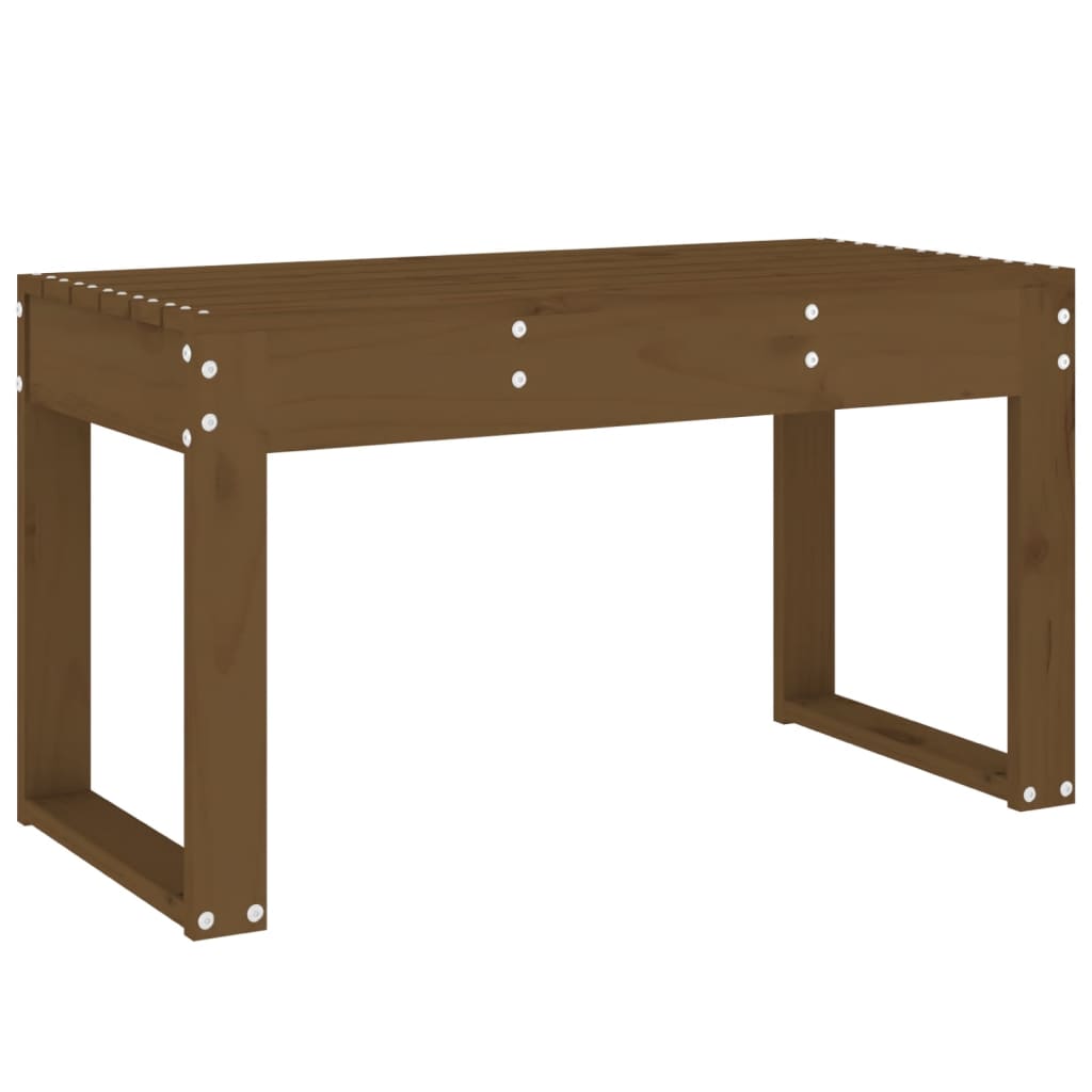 Solid Pine Garden Bench - Honey Brown, 80x38x45 cm