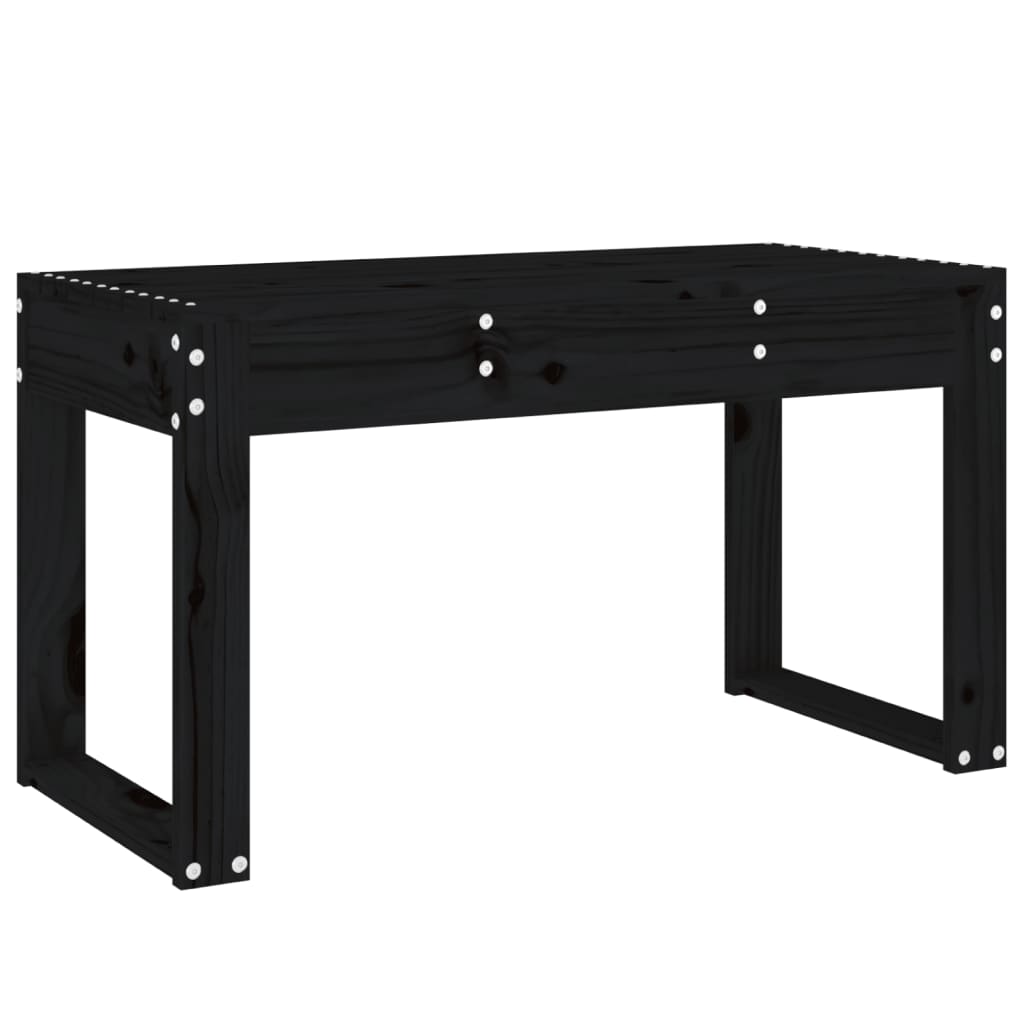 Solid Wood Pine Garden Bench, Black 80x38x45 cm
