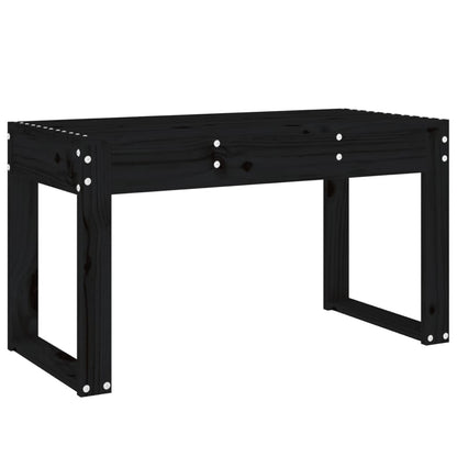 Solid Wood Pine Garden Bench, Black 80x38x45 cm