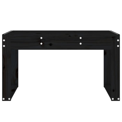 Solid Wood Pine Garden Bench, Black 80x38x45 cm