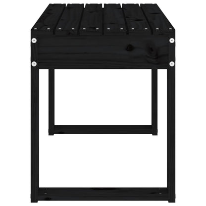 Solid Wood Pine Garden Bench, Black 80x38x45 cm