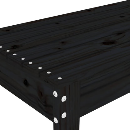 Solid Wood Pine Garden Bench, Black 80x38x45 cm