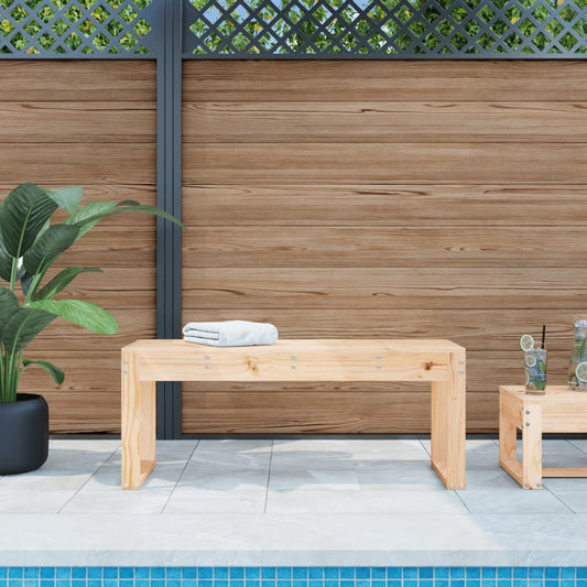 Solid Pine Garden Bench, 110x38x45 cm, Durable & Stylish Seating