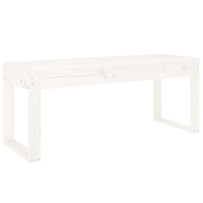 White Garden Bench 110x38x45 cm - Solid Pine Wood Patio Seating