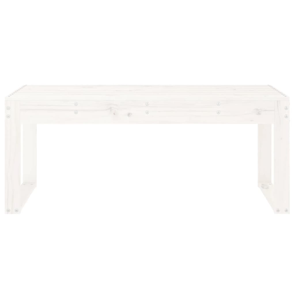White Garden Bench 110x38x45 cm - Solid Pine Wood Patio Seating