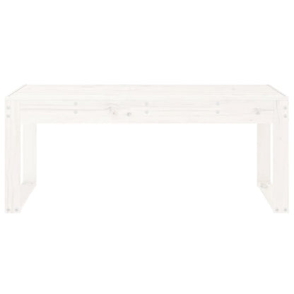 White Garden Bench 110x38x45 cm - Solid Pine Wood Patio Seating