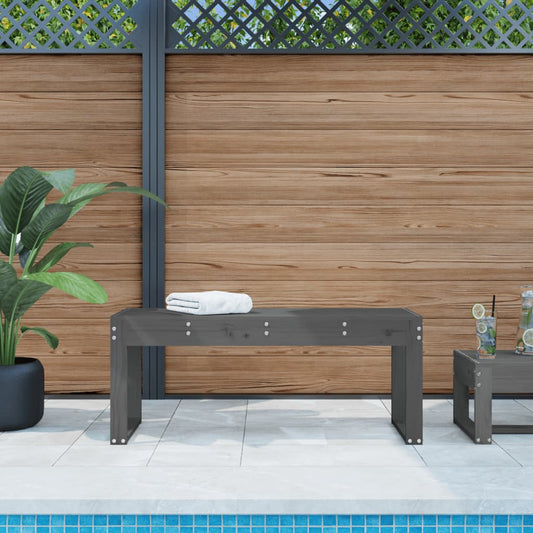 Solid Pine Garden Bench, Grey 110x38x45 cm - Stylish & Durable