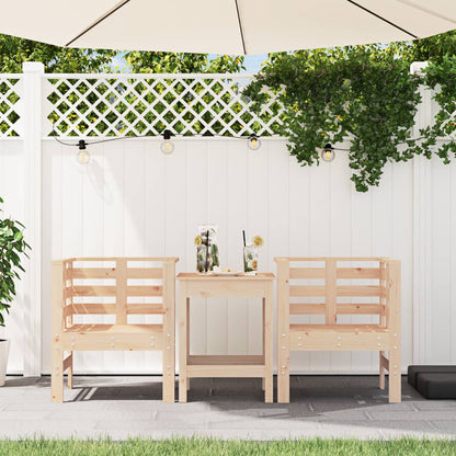 Solid Pine Wood Garden Chairs 2 pcs 61.5x53x71 cm - Elegant Outdoor Seating