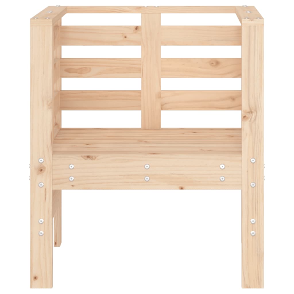 Solid Pine Wood Garden Chairs 2 pcs 61.5x53x71 cm - Elegant Outdoor Seating