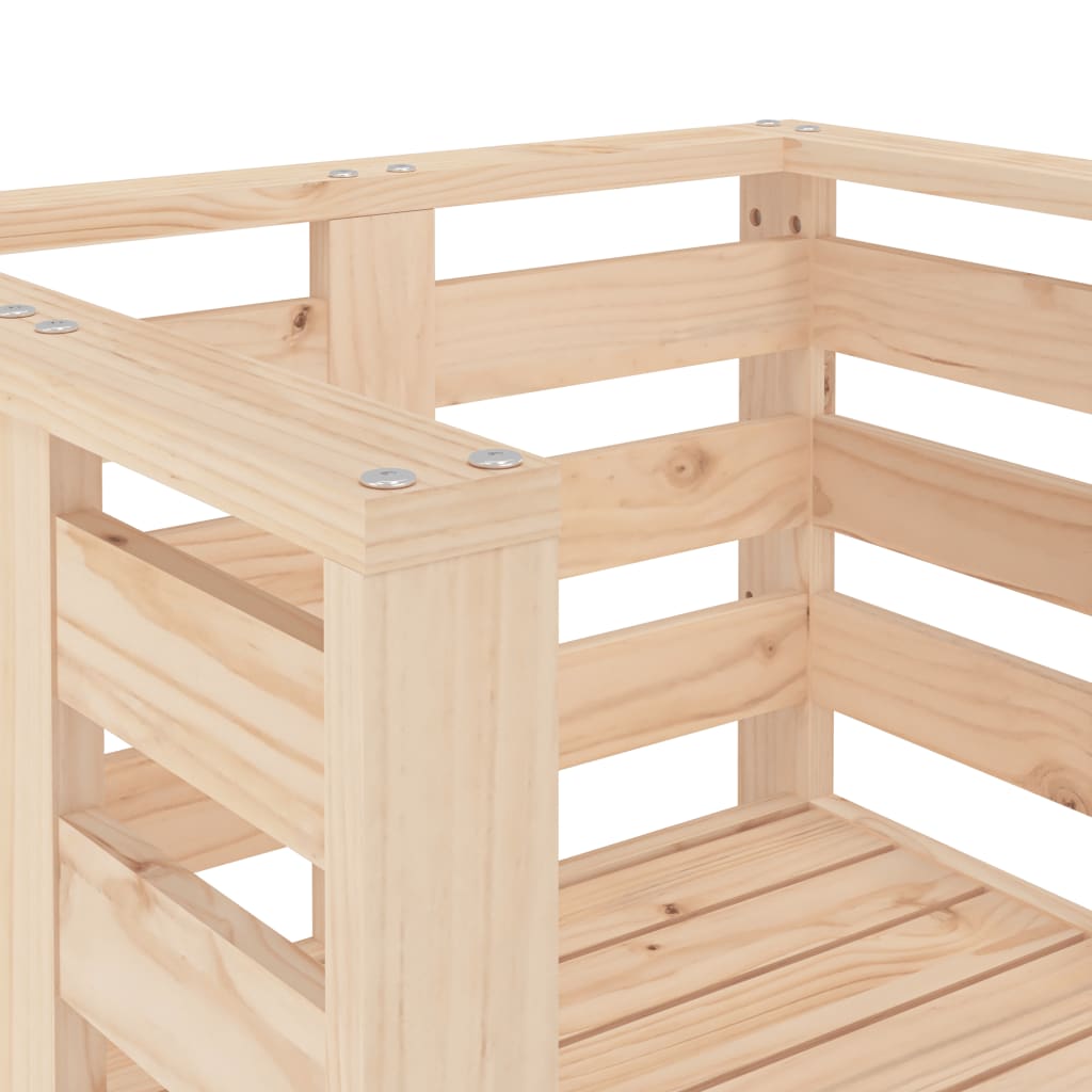 Solid Pine Wood Garden Chairs 2 pcs 61.5x53x71 cm - Elegant Outdoor Seating