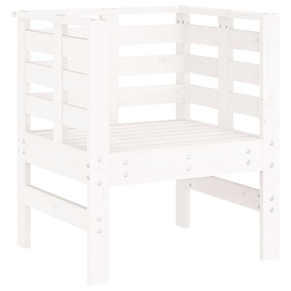Set of 2 White Garden Chairs - Solid Pine Wood, 61.5x53x71 cm