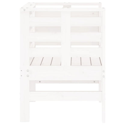 Set of 2 White Garden Chairs - Solid Pine Wood, 61.5x53x71 cm