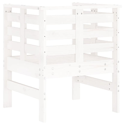 Set of 2 White Garden Chairs - Solid Pine Wood, 61.5x53x71 cm