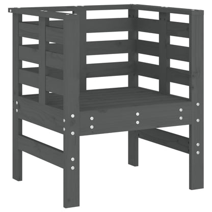 Solid Pine Garden Chairs 2pcs, Grey 61.5x53x71cm