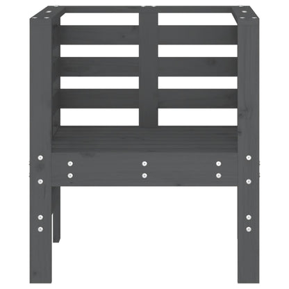 Solid Pine Garden Chairs 2pcs, Grey 61.5x53x71cm