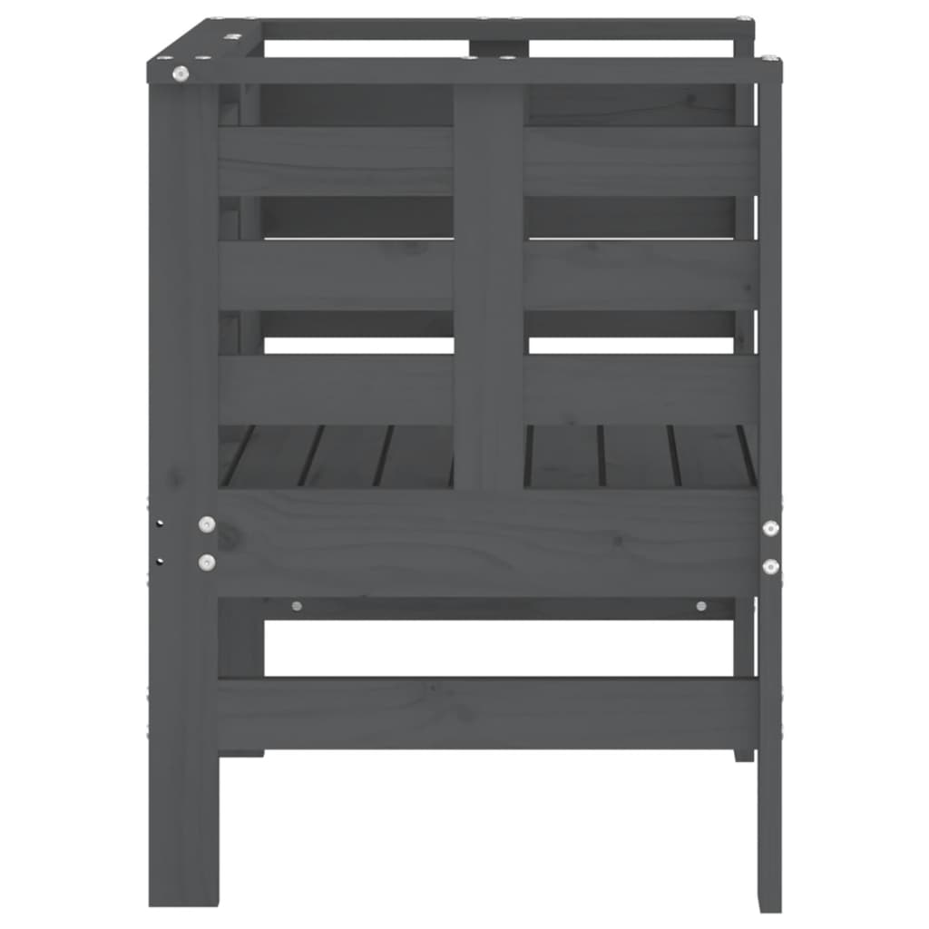 Solid Pine Garden Chairs 2pcs, Grey 61.5x53x71cm