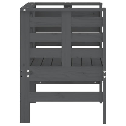 Solid Pine Garden Chairs 2pcs, Grey 61.5x53x71cm