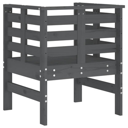 Solid Pine Garden Chairs 2pcs, Grey 61.5x53x71cm