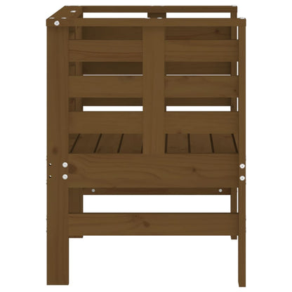 Solid Pine Garden Chairs Set, Honey Brown, 2 Pcs, 61.5x53x71 cm