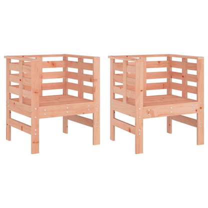 Solid Wood Douglas Garden Chairs, 2-Piece Set, 61.5x53x71 cm