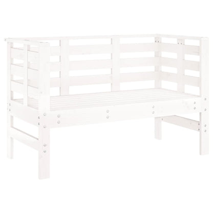 Solid Wood Pine Garden Bench in White - 111.5x53x71 cm