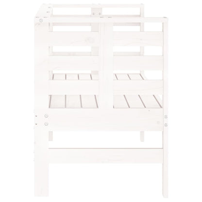 Solid Wood Pine Garden Bench in White - 111.5x53x71 cm