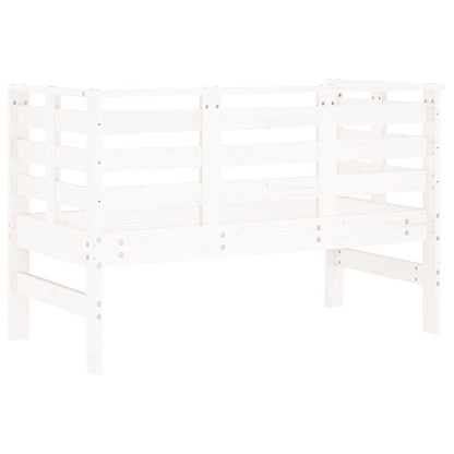 Solid Wood Pine Garden Bench in White - 111.5x53x71 cm
