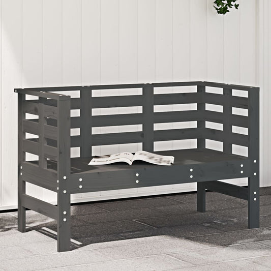 Solid Wood Pine Garden Bench - Grey, 111.5x53x71 cm